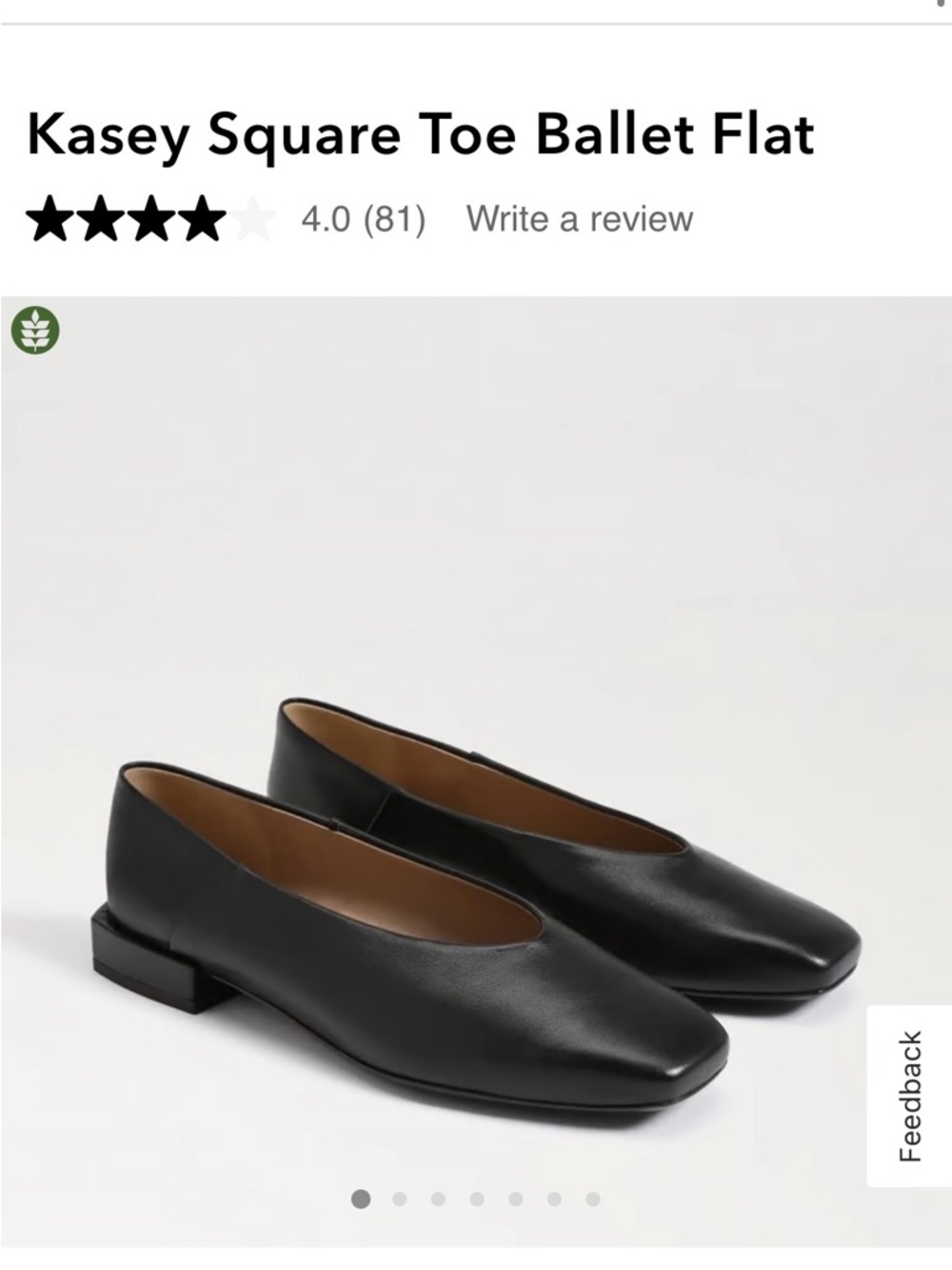 Sam Edelman Kasey Square Toe Ballet Flat - Black